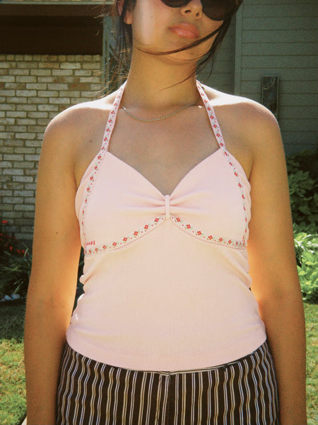 pink halter tank